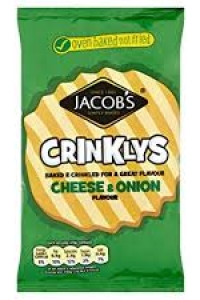 Cheddars - Cheese & Onion Crinklys Box of 30 x 45g Bags